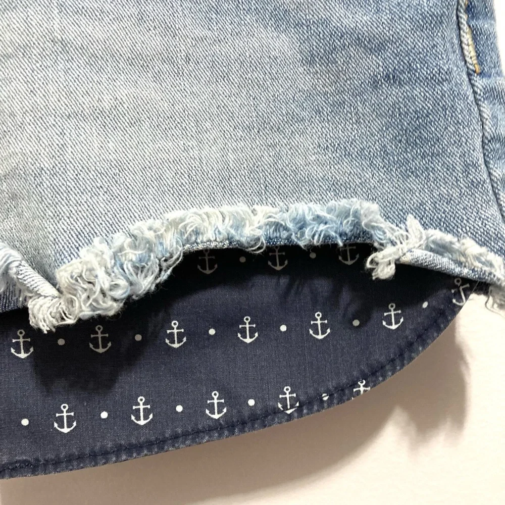 NOBO No Boundaries Blue Nautical Jean Shorts Denim Jorts